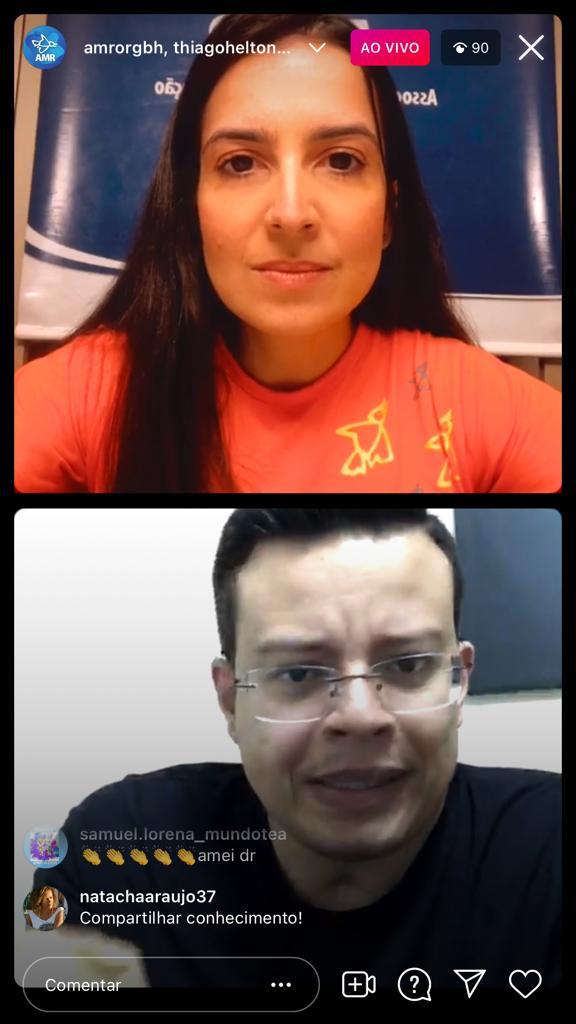 Live sobre Capacitismo acontecendo, conversa entre Thiago Helton e Priscilla Figueiredo
